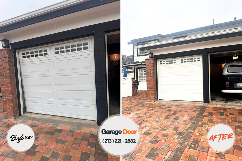 Before and after: garage door repair Glens Falls North, NY